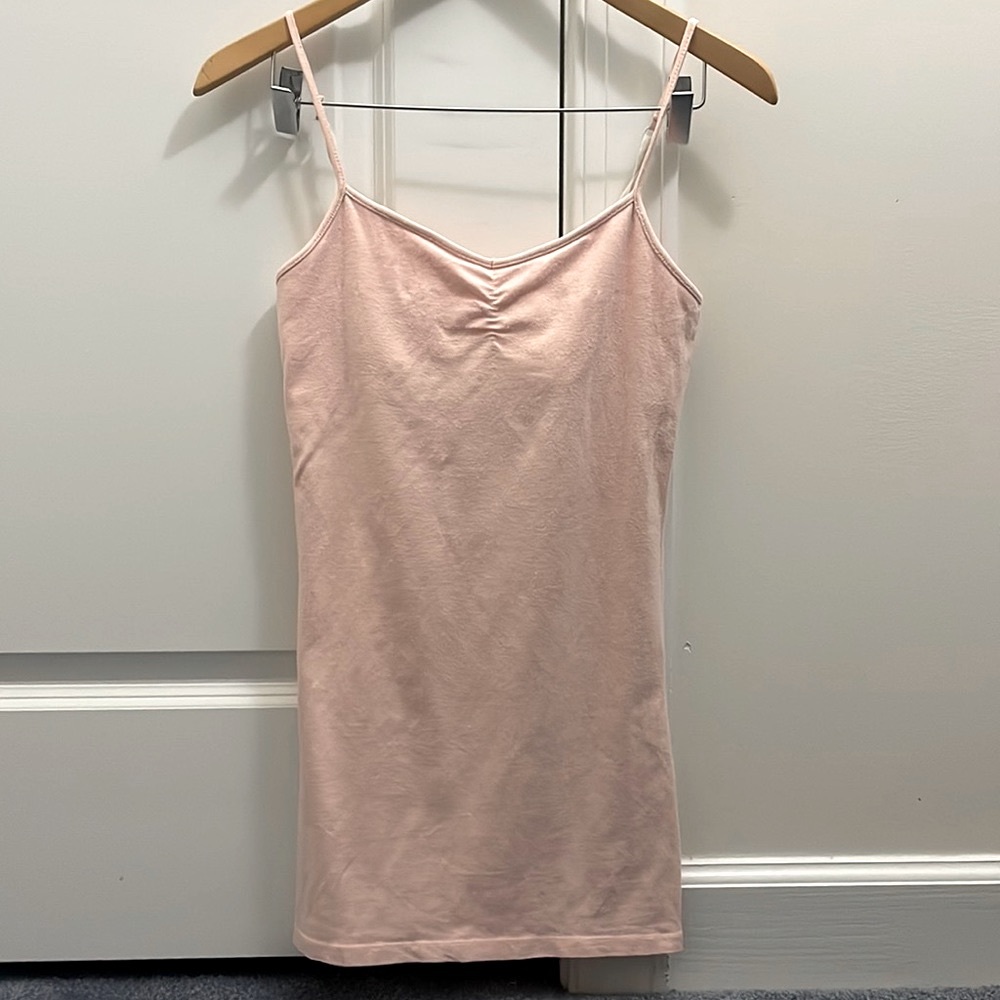 SO Blush Pink Long Spring/Summer Cami Ruched V Neck